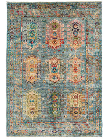 Tappeto Tribal Pakistan bianco 150x208