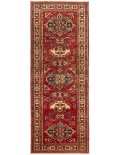 Tappeto Kazak Fine Pakistan 76x203 Rosso Profon