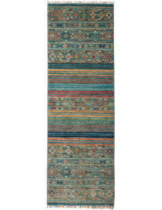 Hand Made Rug Rubin Pakistan 79x237 Teal Multic