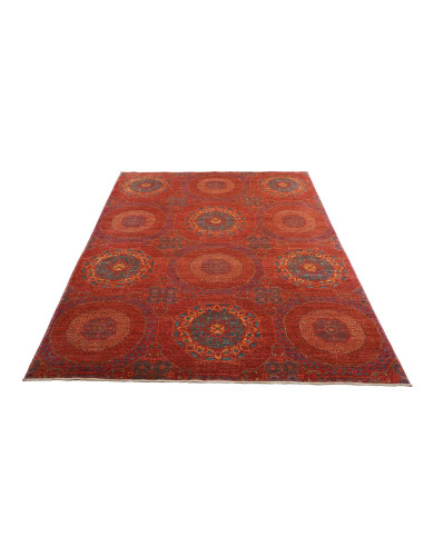 Rug Mamlouk Pakistan 170x228 Rust Red Teal Blue