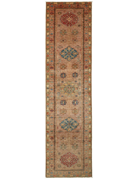 Rug Kazak Fine Pakistan 78x294 Beige Terracotta