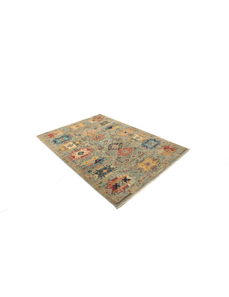 Rug Tribal Pakistan 149x206 Teal Blue Red Yello