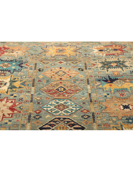 Rug Tribal Pakistan 149x206 Teal Blue Red Yello