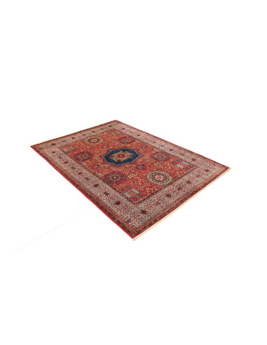 Tappeto Mamlouk Pakistan 146x198 Rosso Blu Azzu