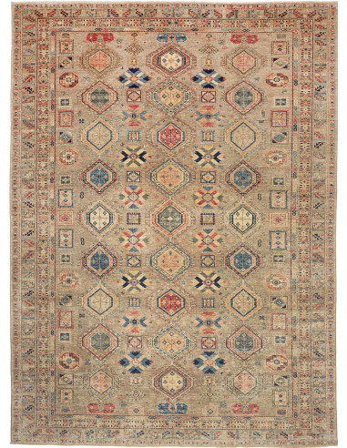 Tappeto Kazak Fine Pakistan 273x374 Beige Blu R