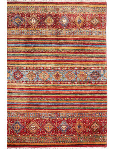 Rug Samarkand Pakistan 206x297 Red Blue Gold Gr