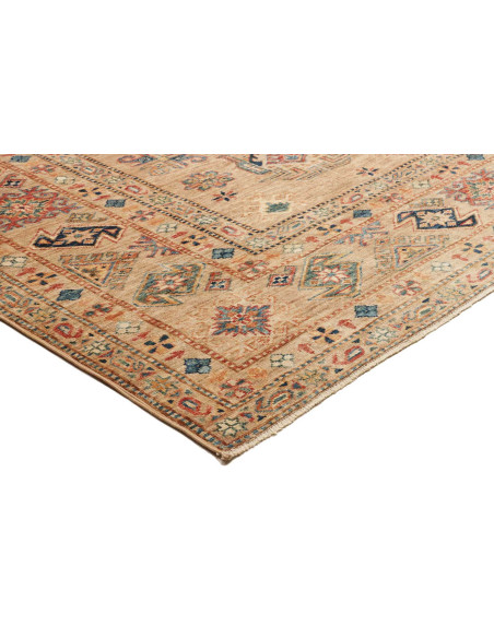Rug Kazak Fine Pakistan 252x315 Sand Beige Blue