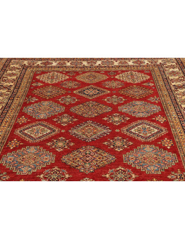 Tappeto Kazak Fine Pakistan 200x296 Rosso Borde