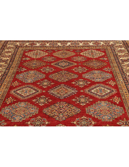 Rug Kazak Fine Pakistan 200x296 Bordeaux Red Cr