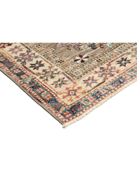Rug Kazak Fine Pakistan 80x243 Grey Brown Coral