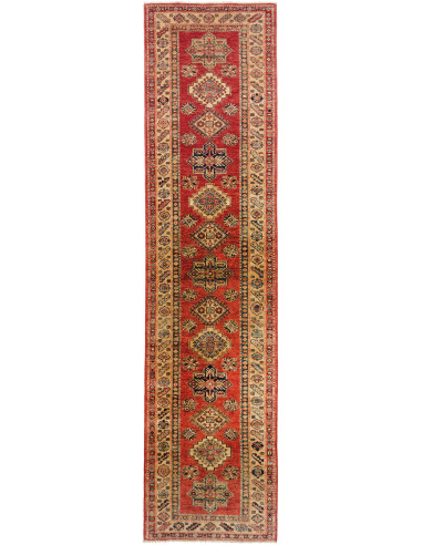 Rug Kazak Fine Pakistan 73x317 Red Beige Blue B