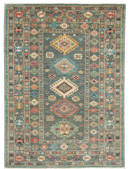 Tappeto Kazak Fine Pakistan 148x202 Blu Petroli