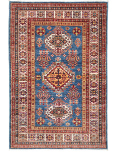 Tappeto Kazak Fine Pakistan 99x152 Blu Rosso Gi