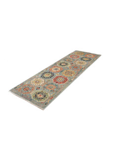 Rug Tribal Pakistan 82x240 Dusty Blue Red Orang 2