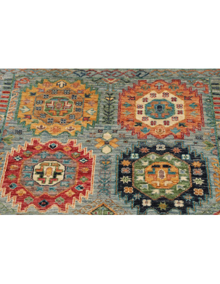 Tappeto Tribal Pakistan 82x240 Azzurro Polvere