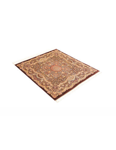 Rug Ghom Silk Persia 96x108 Dark Reddish Brown