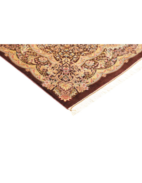 Rug Ghom Silk Persia 96x108 Dark Reddish Brown