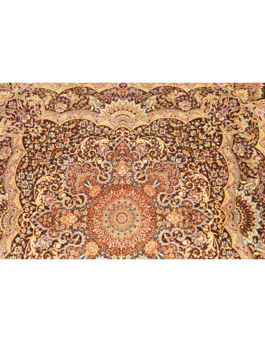 Rug Ghom Silk Persia 96x108 Dark Reddish Brown