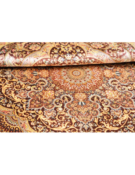 Rug Ghom Silk Persia 96x108 Dark Reddish Brown