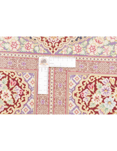 Tappeto Ghom Seta Persia 101x155 Blu Scuro Beig