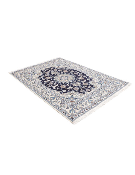 Tappeto Nain Kashmar Persia bianco grigio 147x200