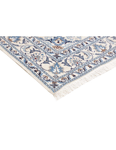 Tappeto Nain Kashmar Persia bianco grigio 147x200