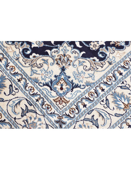 Tappeto Nain Kashmar Persia bianco grigio 147x200