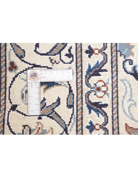 Tappeto Nain Kashmar Persia bianco grigio 147x200