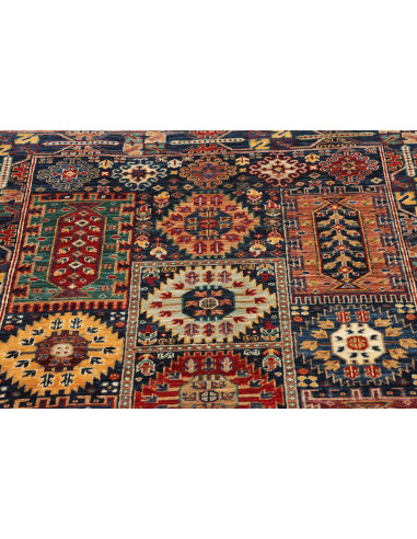 Tappeto Tribal Pakistan 100x152 Blu Navy Rosso