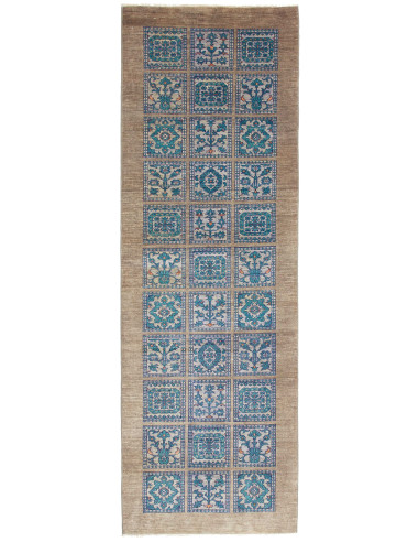 Tappeto Bakhteari Pakistan bianco grigio 77x237