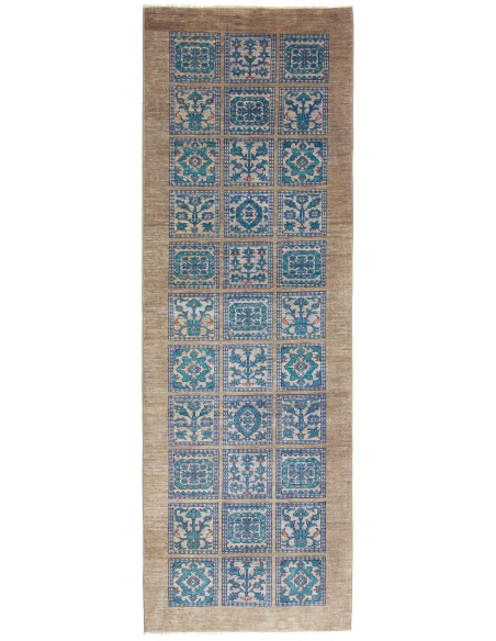 Tappeto Bakhteari Pakistan bianco grigio 77x237