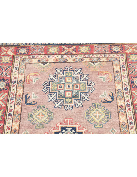 Rug Kazak Afghanistan 84x130 Rosy Blue Red Crea