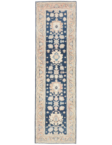 Rug Kazak Afghanistan 83x286 Dark Blue Light Be