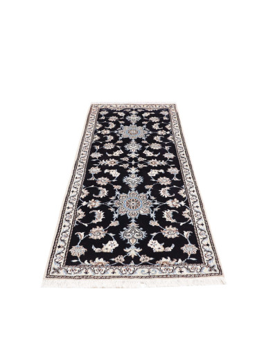 Tappeto Nain Kashmar Persia bianco azzurro 78x195