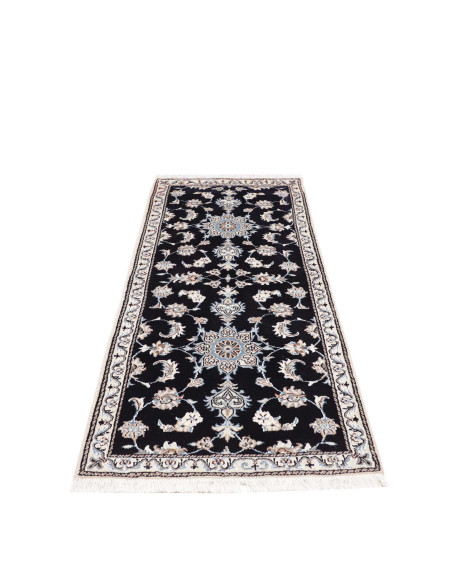 Tappeto Nain Kashmar Persia bianco azzurro 78x195