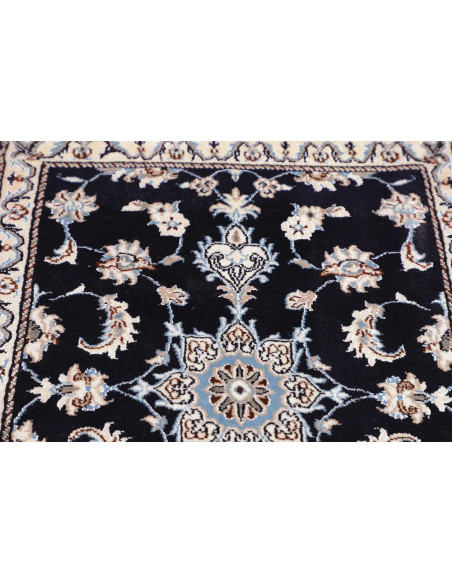 Tappeto Nain Kashmar Persia bianco azzurro 78x195
