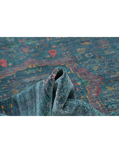 Rug Mamlouk Pakistan 210x294 Teal Blue Rust Yel