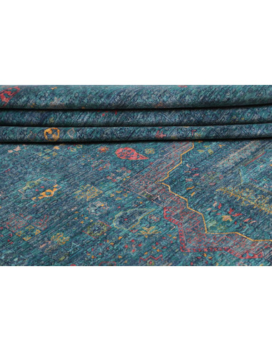 Rug Mamlouk Pakistan 210x294 Teal Blue Rust Yel