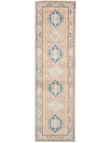 Tappeto Kazak Afghanistan 81x297 Rosa Pesca Azz