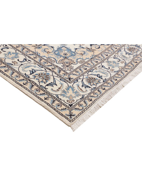 Tappeto Nain Kashmar Persia bianco grigio 198x295