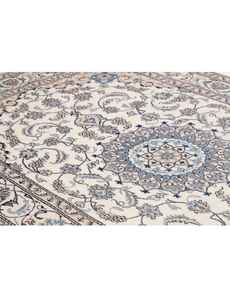 Tappeto Nain Kashmar Persia bianco grigio 198x295