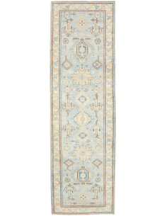 Rug Kazak Afghanistan 85x283 Light Blue Beige B