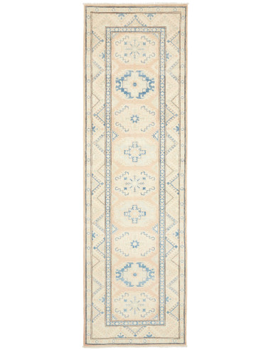 Rug Kazak Afghanistan 85x285 Cream Light Blue P