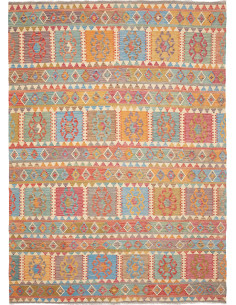 Tappeto Kilim Afghanistan 211x294 Blu Verde Ros