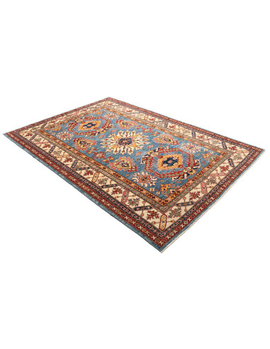 Rug Kazak Fine Pakistan sky blue orange 168x239