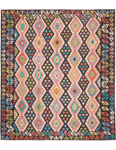 Tappeto Kilim Afghanistan 254x287 Carbone Multi
