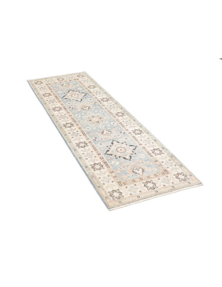 Rug Kazak Afghanistan 62x179 Light Blue Ivory B