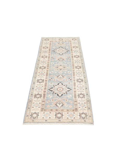 Rug Kazak Afghanistan 62x179 Light Blue Ivory B