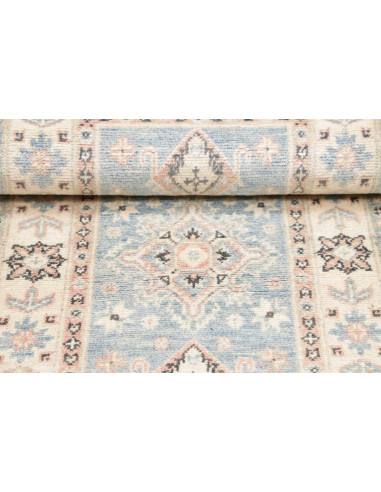 Rug Kazak Afghanistan 62x179 Light Blue Ivory B
