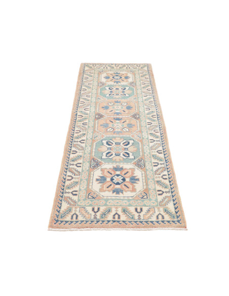 Rug Kazak Afghanistan 61x182 Ivory Powder Blue